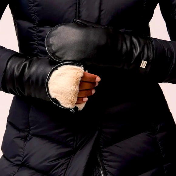 ** SOLD** BRAND NEW (without tags) Ladies Soia & Kyo knit toque & leather mitts - Picture 3 of 4